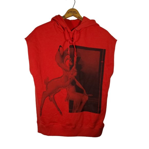 Givenchy X Disney Bambi Sleeveless Hoodie Vest Sweatshirt Graphic Wearable Art - Picture 1 of 9